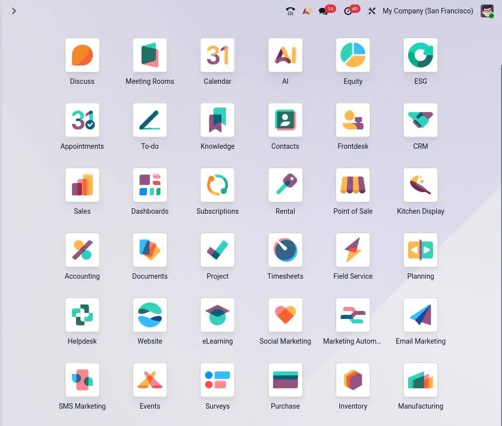 Multiple Odoo Apps to choose